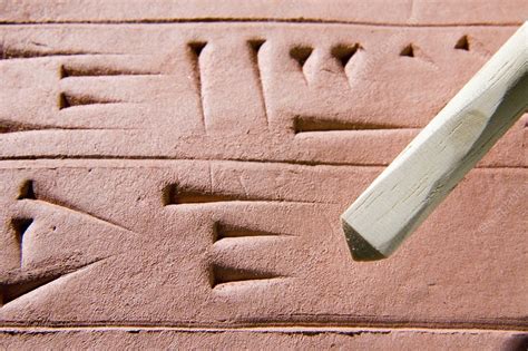 Cuneiform clay tablet and stylus - Stock Image - C001/8605 - Science ...