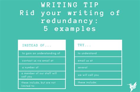 Hummingbird Writing | Writing tip: Rid your writing of redundancy