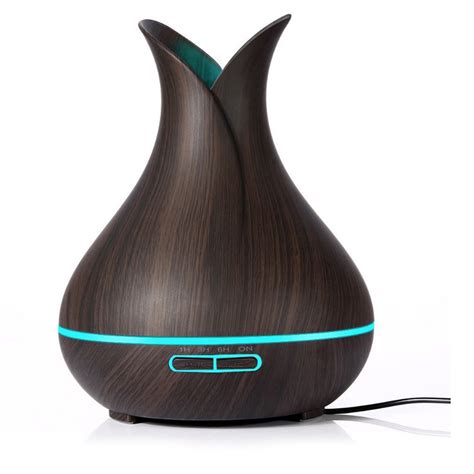 400ml Mist Air Humidifier Ultrasonic Aroma Essential Oil Diffuser Wood ...