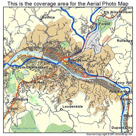 Aerial Photography Map of Charleston, WV West Virginia