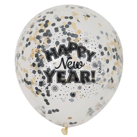 Happy New Year Confetti Balloons, 12in, 6ct - Walmart.com - Walmart.com