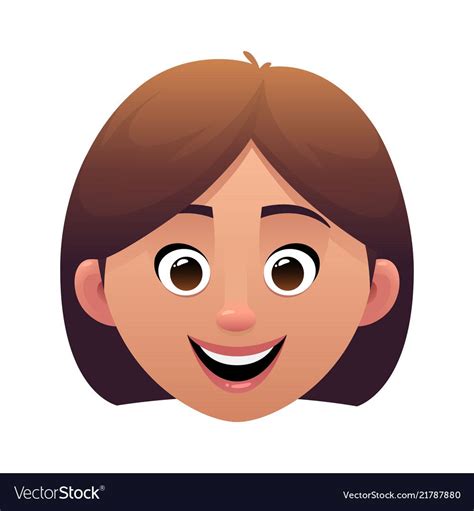 young woman head avatar cartoon face character vector. Download a Free ...