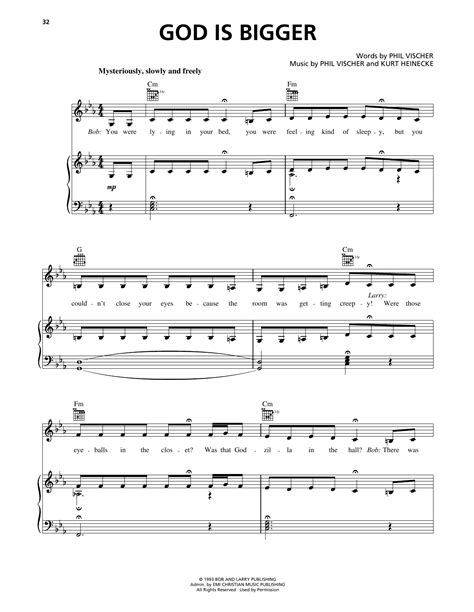 Phil Vischer "God Is Bigger (from VeggieTales)" Sheet Music Notes ...