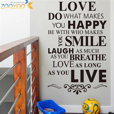 Inspirational Happy Life Quotes Wall Stickers Home Decor Living Room ...