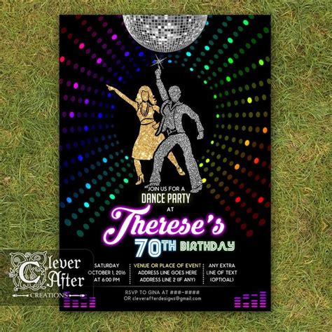 Disco Invitation 70s disco dance night party invite gold and | Etsy ...