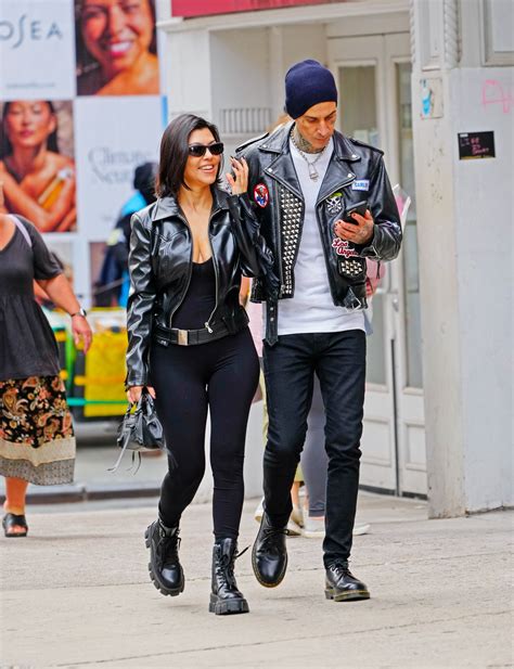 Kourtney Kardashian and Travis Barker Match in Coordinating Black ...