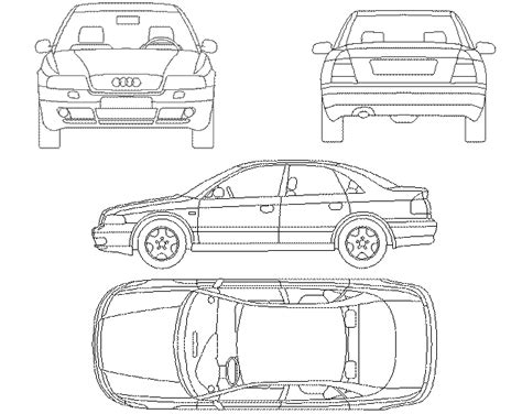 Car Audi A4 DWG Block for AutoCAD • Designs CAD