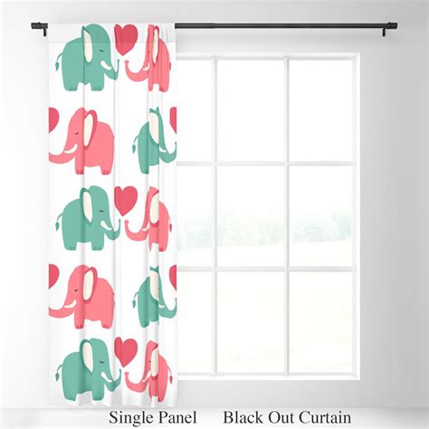 Elephant Curtains Elephant Nursery Elephant Window Curtain | Etsy