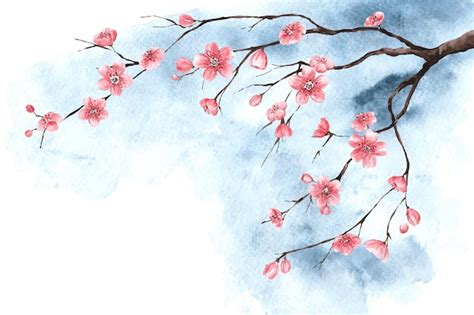 Free Vector | Watercolor cherry blossom wallpaper