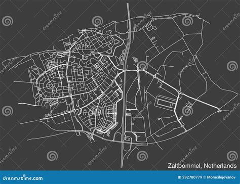 Street Roads Map of ZALTBOMMEL, NETHERLANDS Stock Vector - Illustration ...