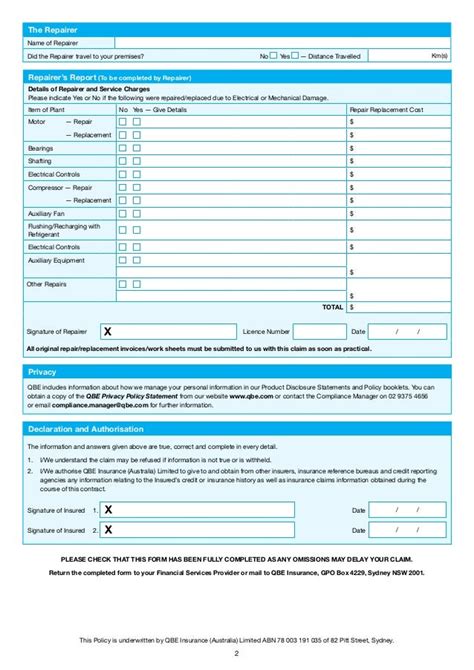 QBE Machinery Claim Form