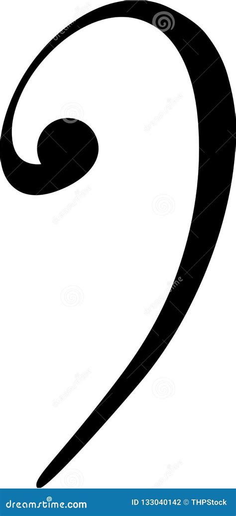 Bass Clef Symbol Vector stock vector. Illustration of style - 133040142