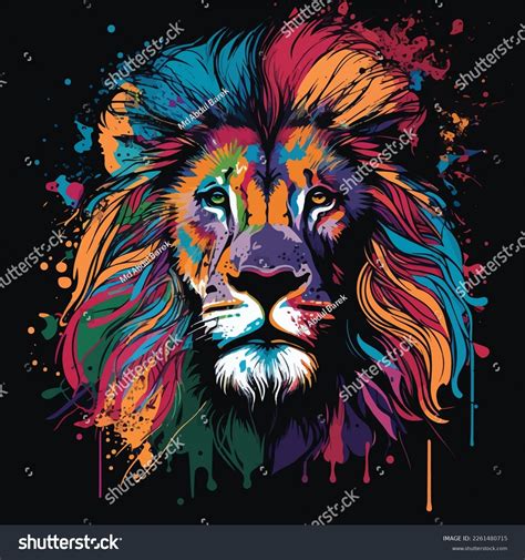 Colorful Lion Head Pop Art Style Stock Vector (Royalty Free) 2261480715 ...