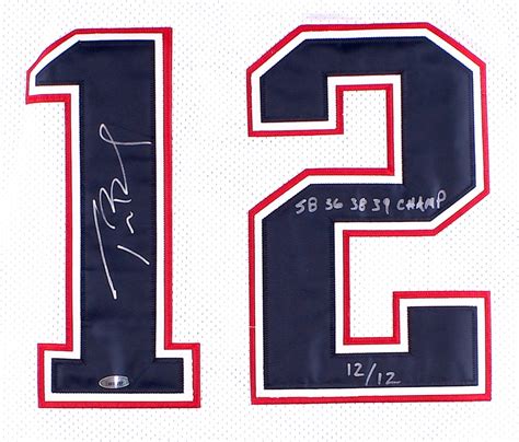 Tom Brady Signed Patriots Authentic Reebok Jersey Inscribed "SB 36 38 ...