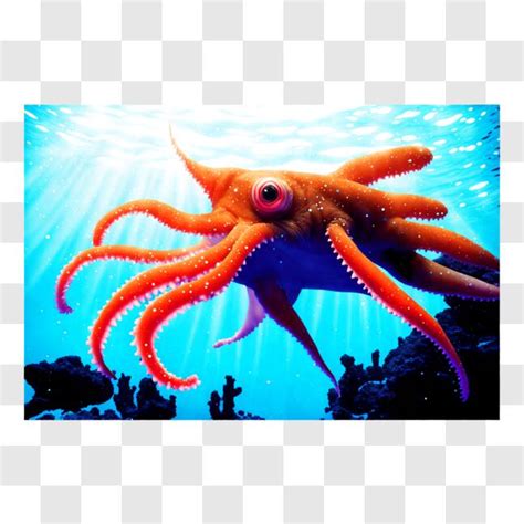 Download Octopus in its Natural Habitat PNG Online - Creative Fabrica