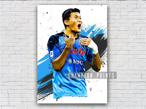 Kim Min-jae Poster, Napoli Print, Football Canvas, Kids Gift, Gym, Man ...