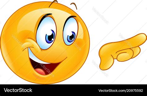 Pointing right emoticon Royalty Free Vector Image