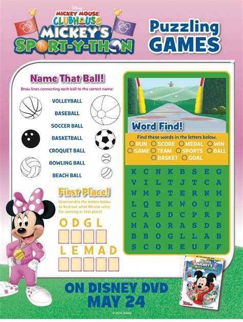 Mickey Mouse Clubhouse Printable Puzzle Page Disney Puzzles, Disney ...