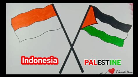 Cara Menggambar Bendera Indonesia dan Palestina - YouTube