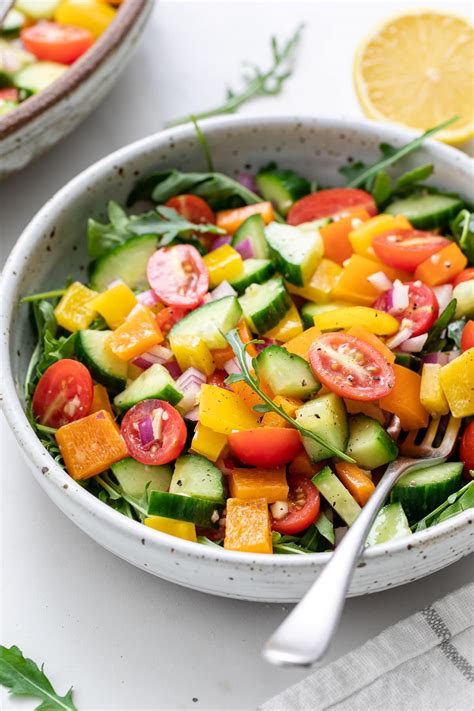 Quick + Easy Vegetable Salad (w/ Garlic Lemon Dressing) - TSV