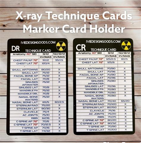 Xray CR & DR Technique Chart / Marker Card Holder Student | Etsy