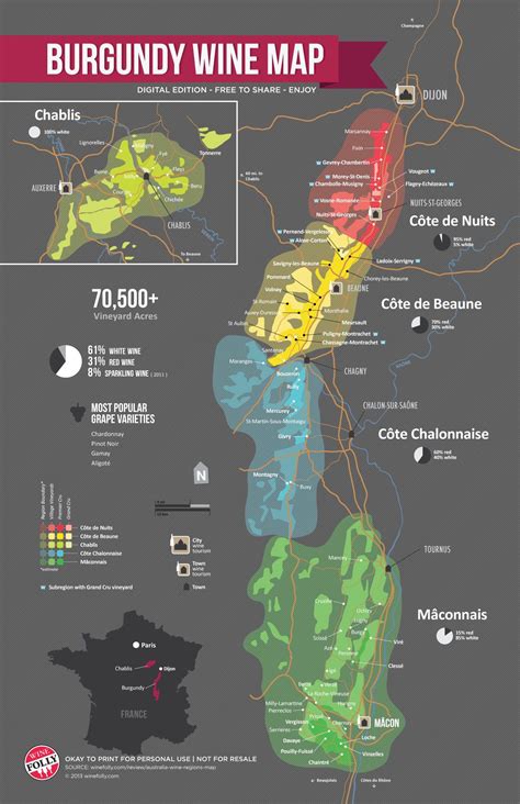 Burgundy Wine Appellations, Regional Map | Burgundy Wine Region ...