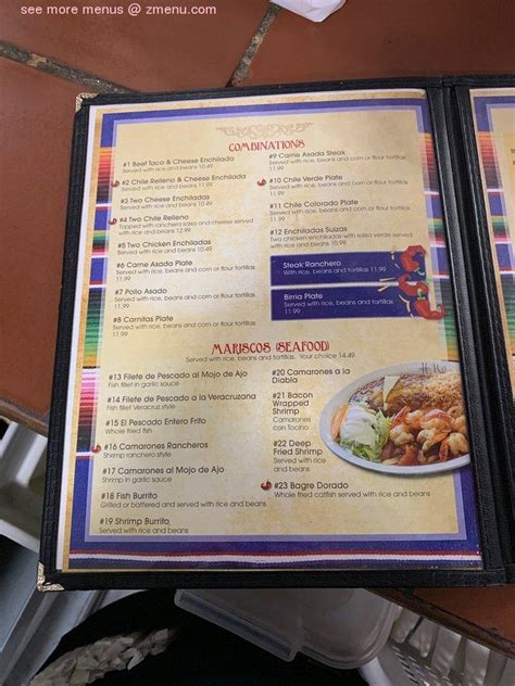 Menu at La Corona restaurant, Red Bluff