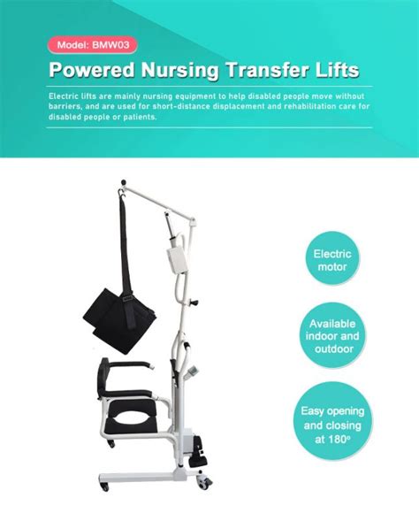 Electric transfer lift chair patient home move wheel toilet commode chair