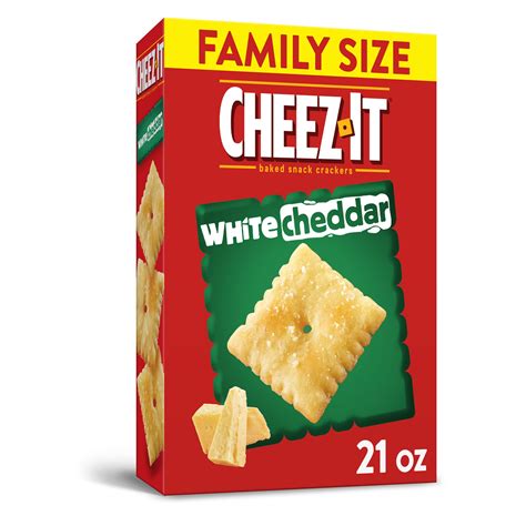 Cheez-It White Cheddar Baked Snack Cheese Crackers, Family Size, 21 oz ...