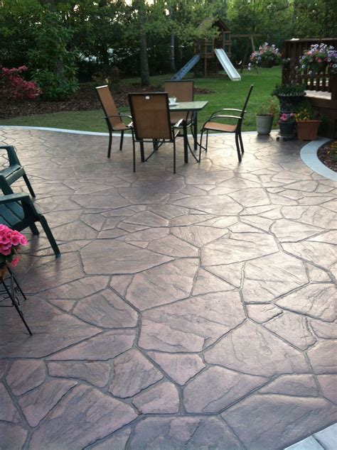 Stamped concrete patio project complete! I loved how it turned out ...