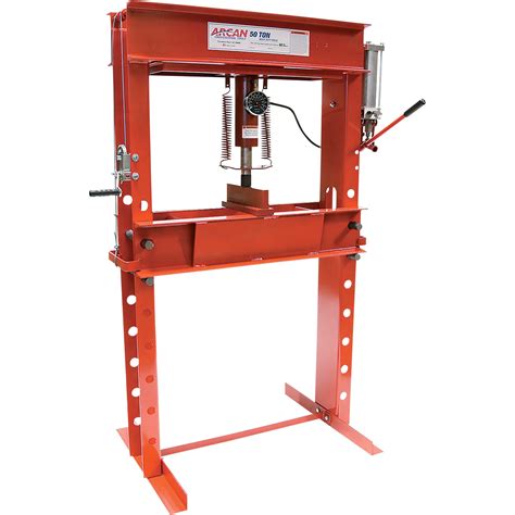 Arcan 50-Ton Hydraulic Shop Press with Gauge and Winch — Model# CP500 ...