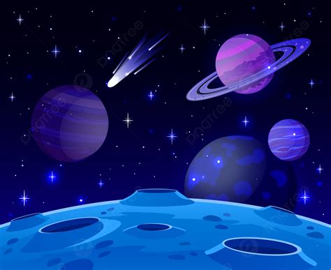 Cartoon Space Landscape Comic Planet Background, Fantastic, Fantasy ...