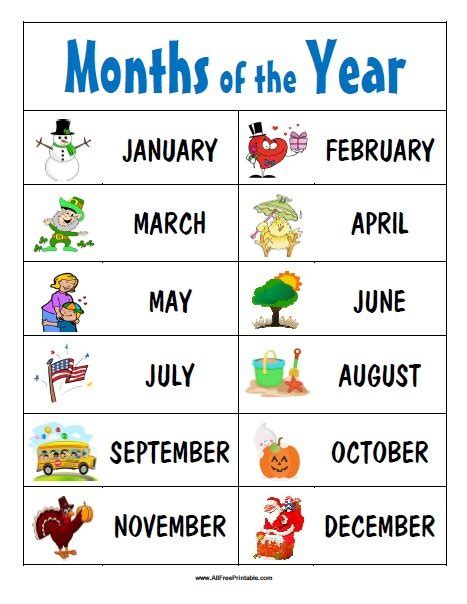 Months Of The Year Chart Printable Printable Word Searches | Porn Sex ...