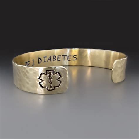 Gold Brass Medical Alert Bracelet