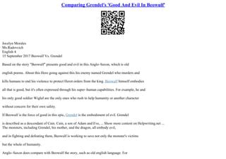 Essay Comparing Gilgamesh And Beowulf | PPT