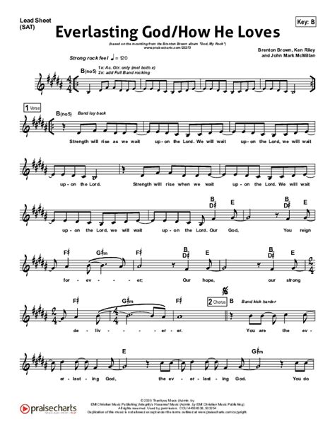 Everlasting God (with How He Loves) Sheet Music PDF (Brenton Brown ...