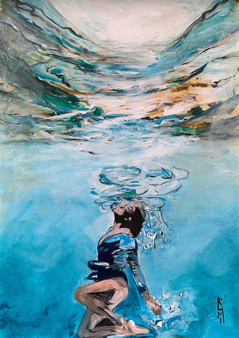 Breath Underwater Swimmer Gift Painting for Home Decor, Portraits Wall ...