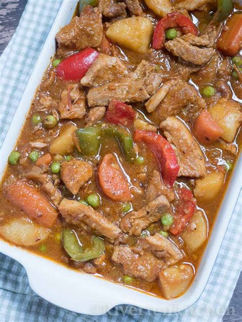 Pork Afritada with Fresh Tomatoes - Riverten Kitchen