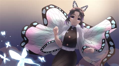 Demon Slayer Shinobu Kochou Flying With Butterfly Wings 4K HD Anime ...