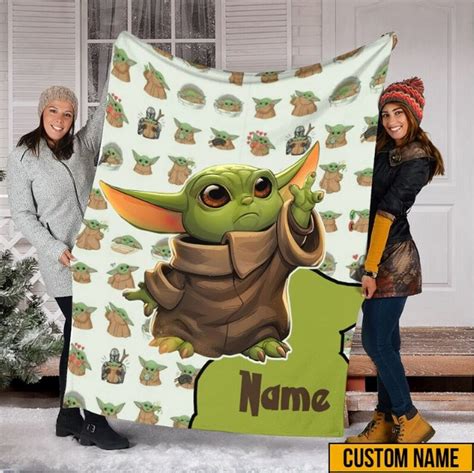 Baby Yoda Blanket, Custom Name Yoda Grugo Blanket, S.t.a.r W.a.r.s ...