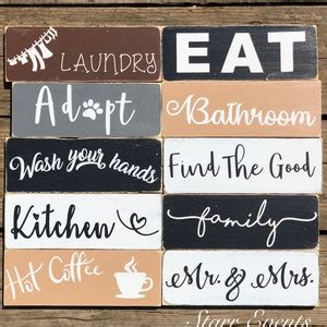 Farmhouse Kitchen Signs. 10 Rustic Home Decor Kitchen Decor Laundry ...