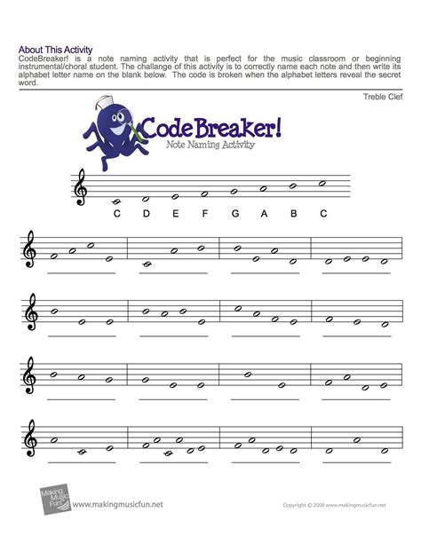 Beginner Free Printable Music Theory Worksheets