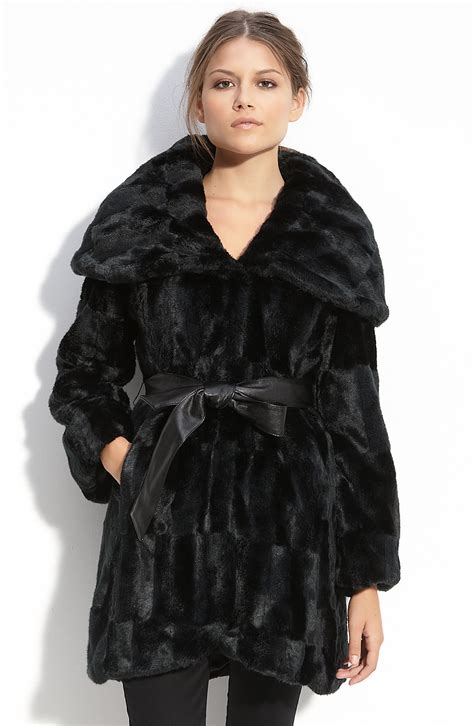 Tahari Hooded Faux Fur Coat | Nordstrom