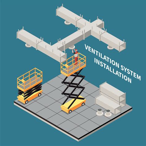 Installation Of Ventilation System 31983296 Vector Art at Vecteezy