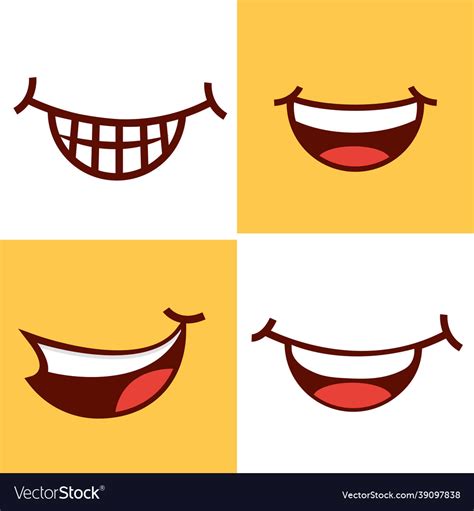 Set of smile mouth Royalty Free Vector Image - VectorStock