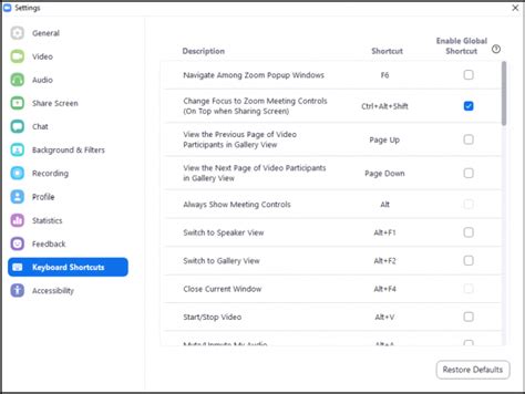 Shortcut Keys in Zoom | Zoom