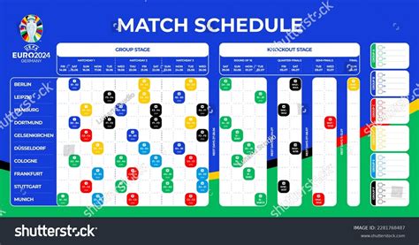 Uefa Euro 2024 Match Schedule Football Stock Vector (Royalty Free ...