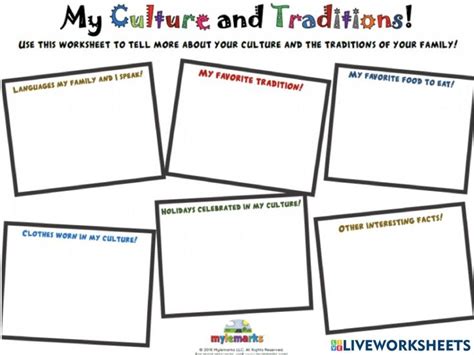 Ejercicio de My Culture and Traditions in 2023 | Culture, Worksheets ...