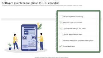 Software Maintenance Phase To Do Checklist Design And Build Custom PPT ...