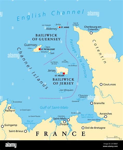 Channel Islands Vector Political Map Bailiwick Of Guernsey And ...